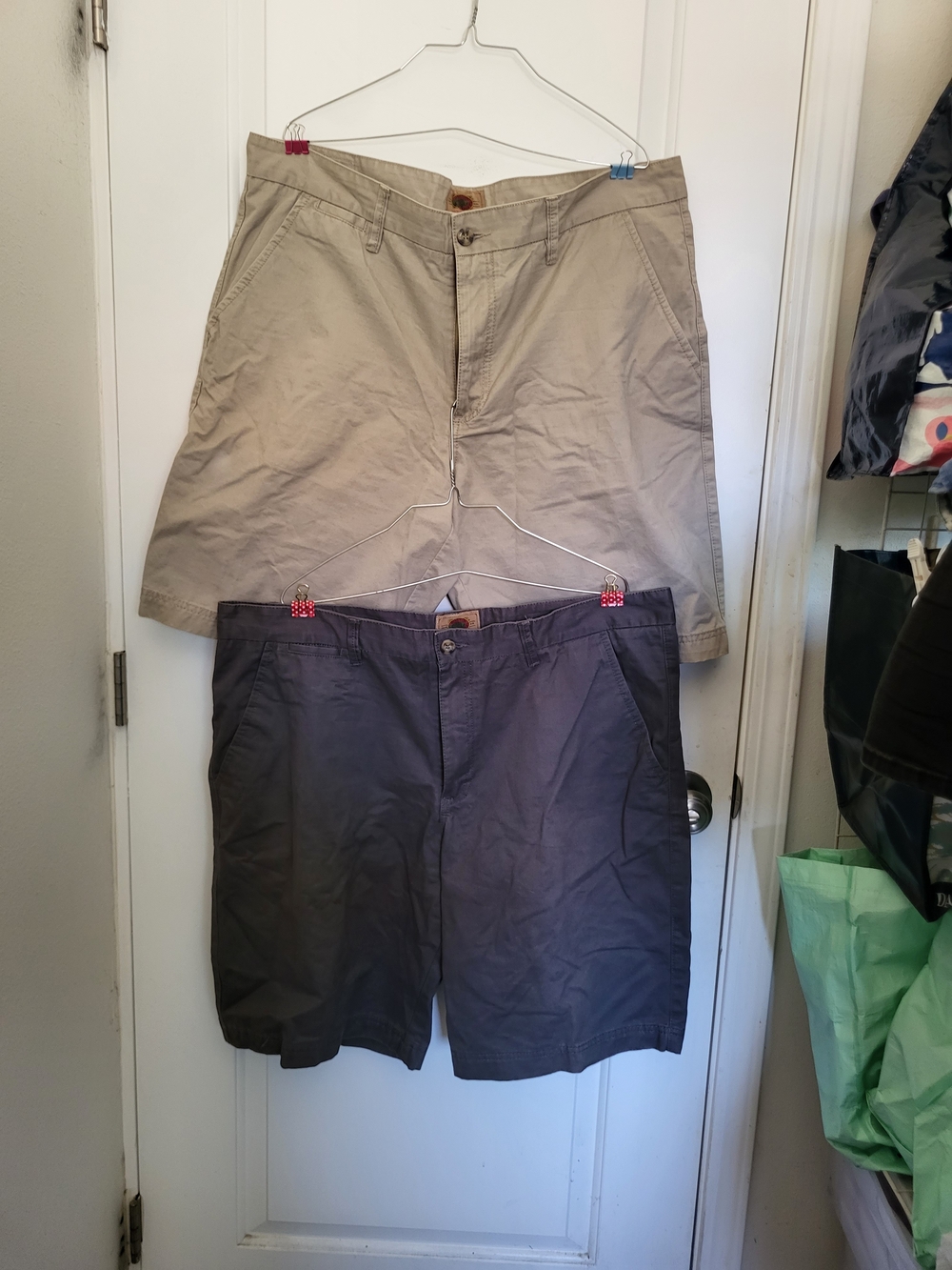 Boston Traders Men's Flat Front Shorts - Tan and Charcoal